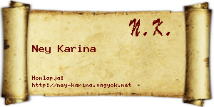 Ney Karina névjegykártya